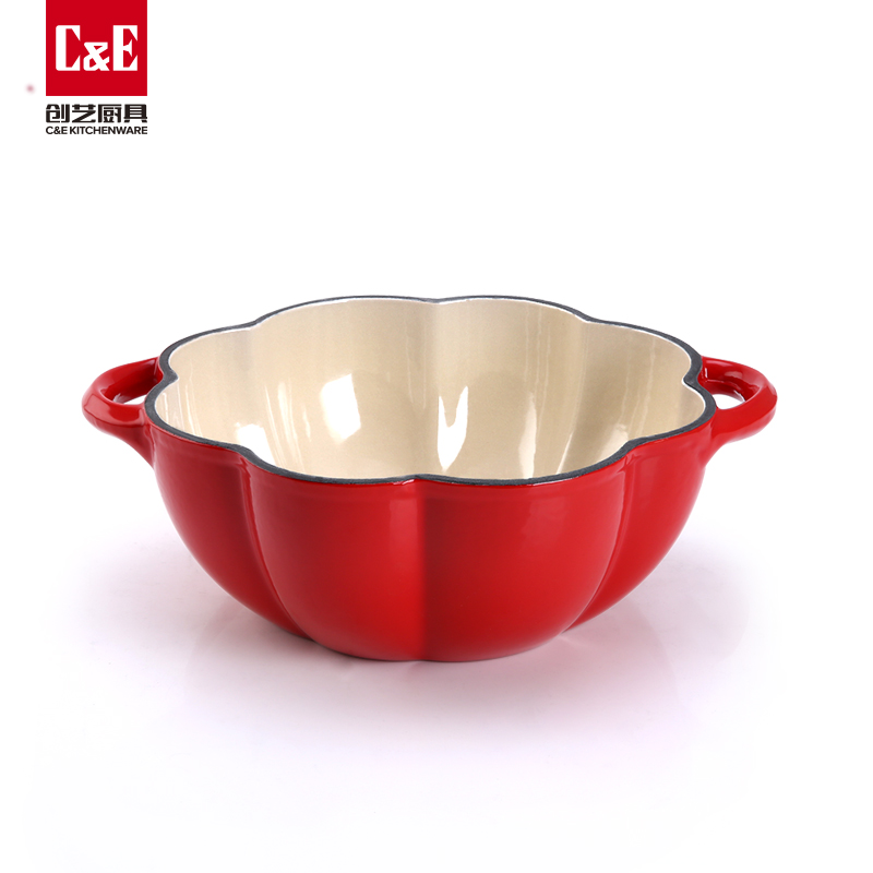 C&E創(chuàng)藝廚具 鑄鐵鍋彩色24cm