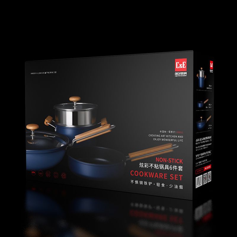 C&E創(chuàng)藝廚具 輕便式鍋具六件套