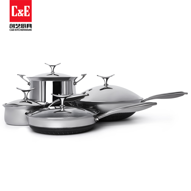 C&E創(chuàng)藝廚具 316翻邊不鏽鋼套裝